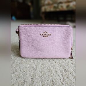 Coach Pink Pebbled Leather Clutch